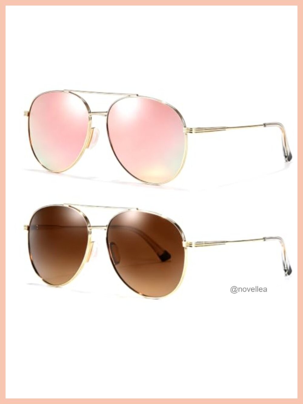 Tangle-Free Polarized Aviator Sunglasses for Women Men Metal Frame UV Protection